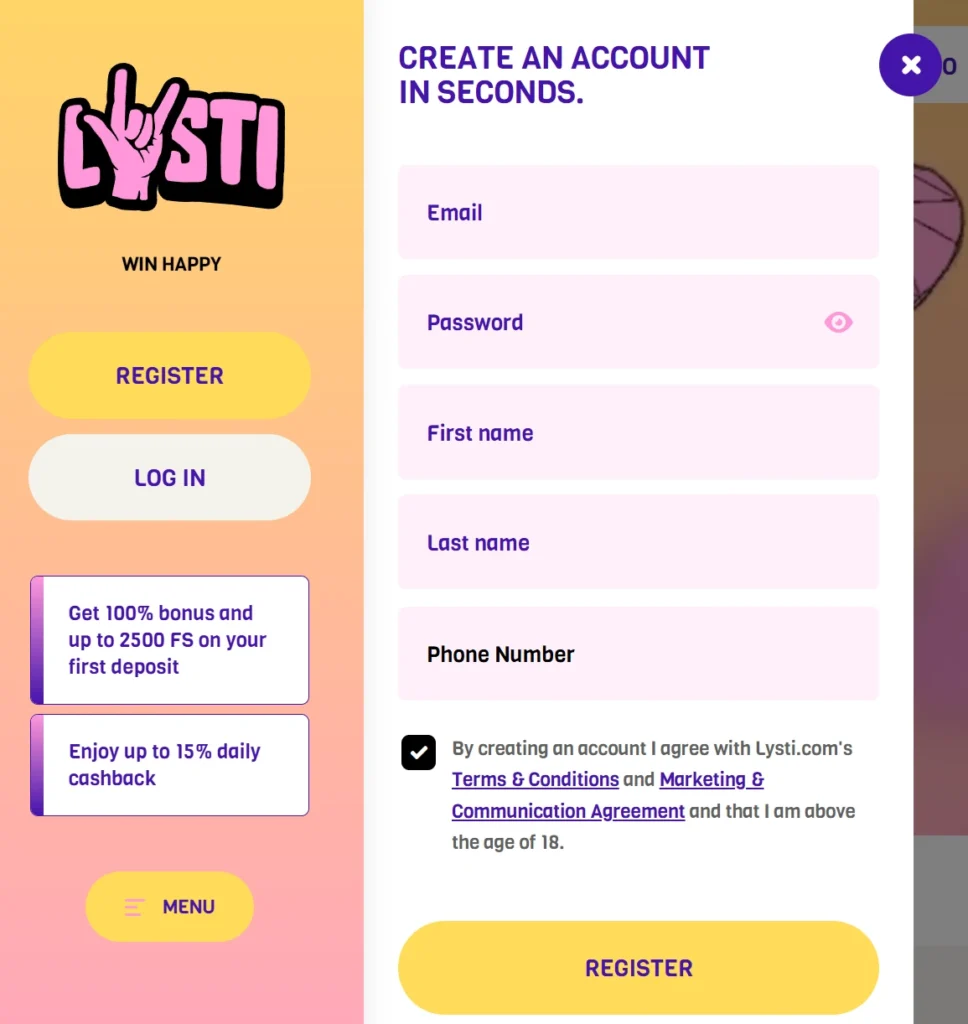 registrera dig på casinot